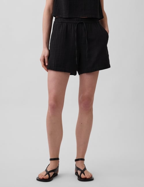 4" Mid Rise Cotton Gauze Easy Shorts