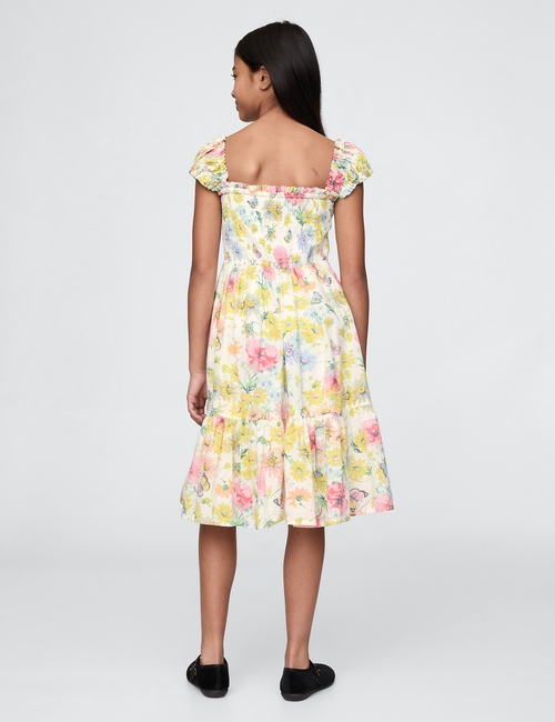 Kids Smocked Floral Midi Dress