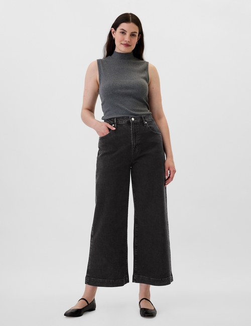 High Rise Wide-Leg Crop Jeans