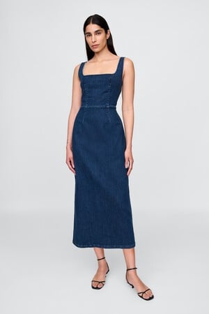 Denim Bodycon Midi Dress