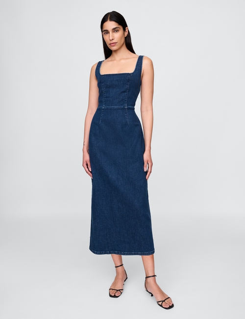 Denim Bodycon Midi Dress