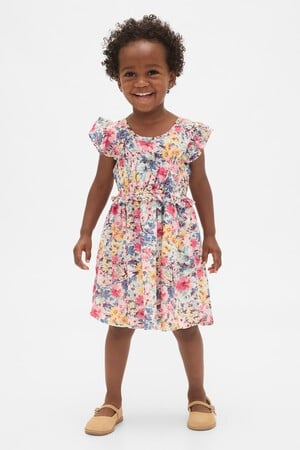 SL KEY FLORAL SMOCK RFL DRESS