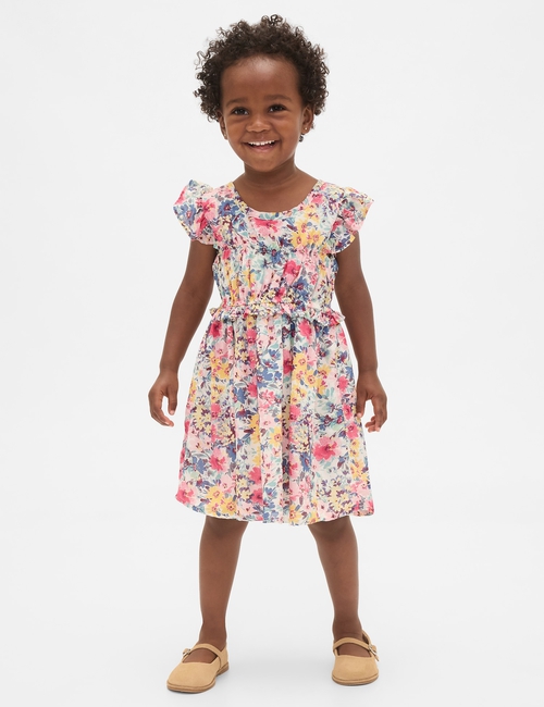 SL KEY FLORAL SMOCK RFL DRESS