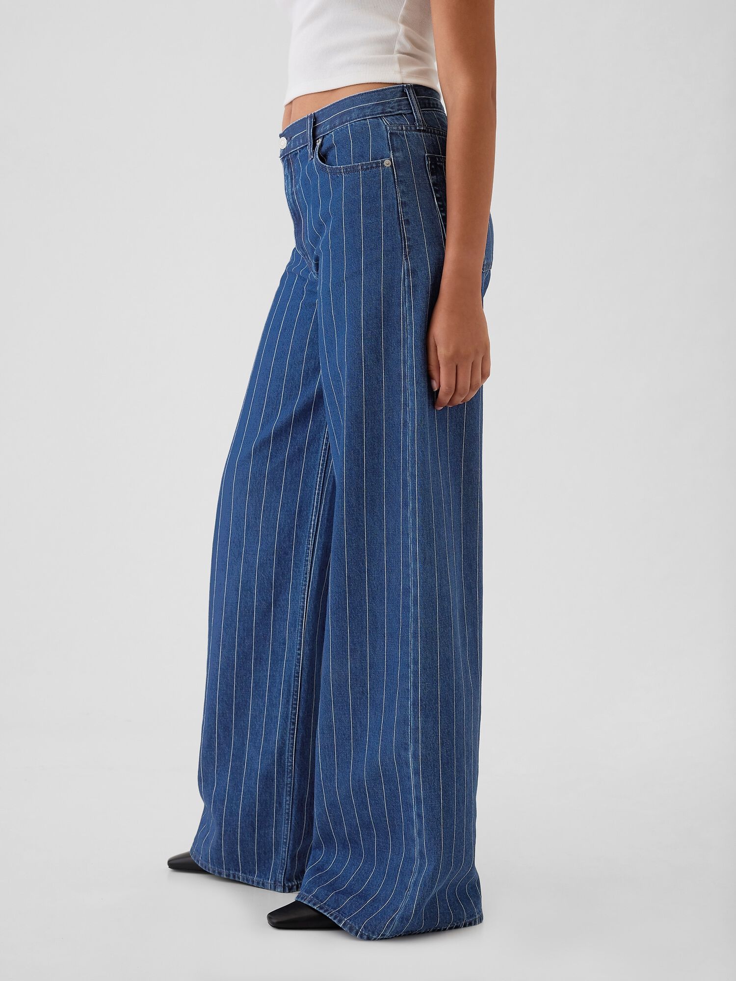 High waisted pinstripe jeans 2025
