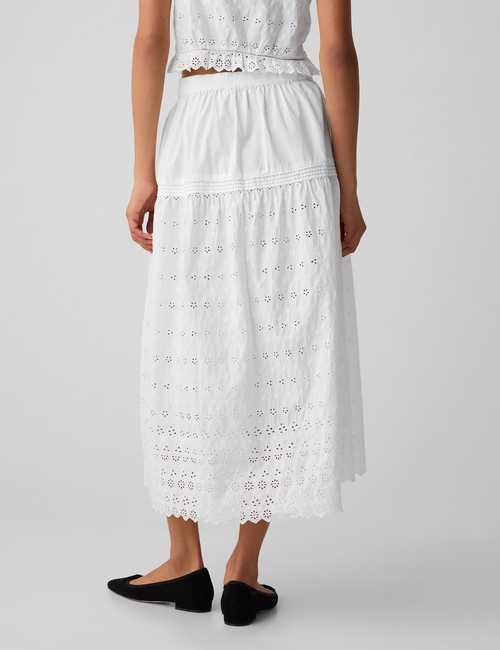 Gap × DÔEN Eyelet Midi Skirt