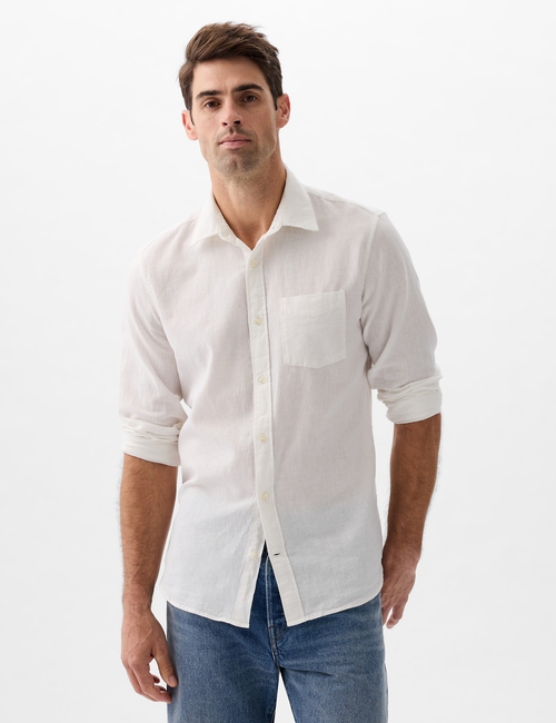 Linen-Blend Shirt in Standard Fit