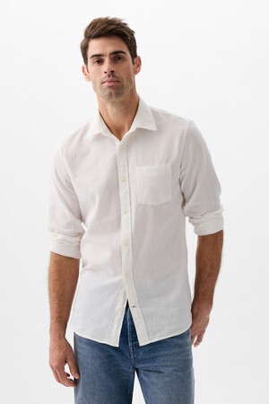 Linen-Blend Shirt in Standard Fit