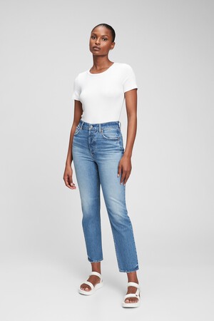 High Rise Cheeky Straight Jeans