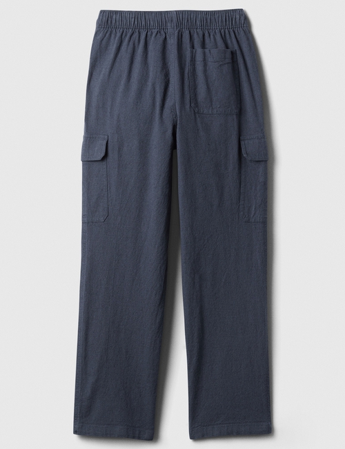 Kids Linen-Blend Pull-On Cargo Pants