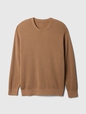 Oversized Fisherman-Stitch Crewneck Sweater