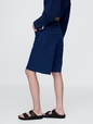 11" Mid Rise French Terry Denim Longline Shorts
