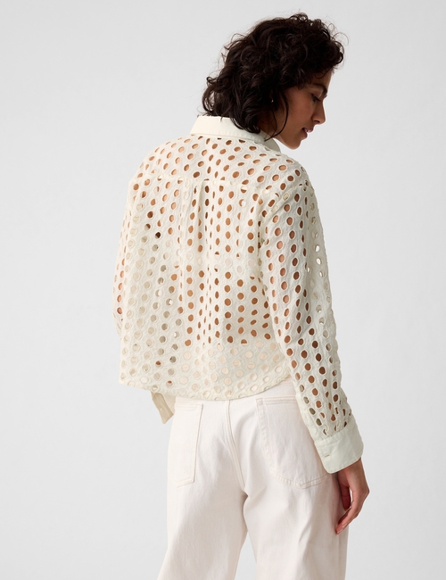Eyelet Cropped Shirt