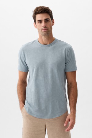 Lived-In Curved-Hem T-Shirt