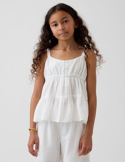 Kids Cotton Gauze Tiered Tank Top