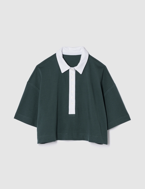 Organic Cotton VintageSoft Heavyweight Cropped Polo Shirt