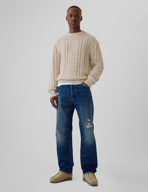 Relaxed Cable-Knit Sweater