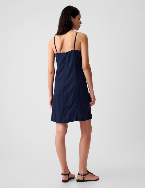 Linen-Blend Mini Dress