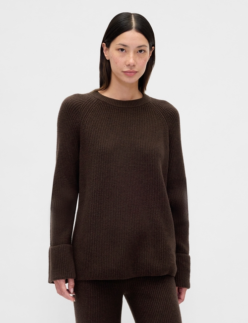 CashSoft Shaker-Stitch Boyfriend Sweater