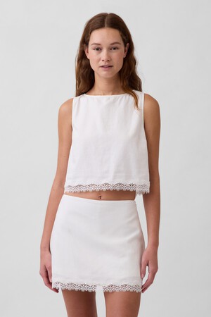 SL LACE HEM SHELL TOP