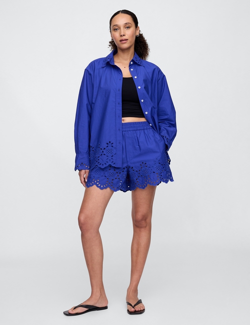 Eyelet Poplin Big Shirt