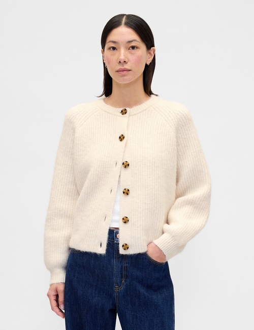 Fuzzy Shaker Stitch Cardigan