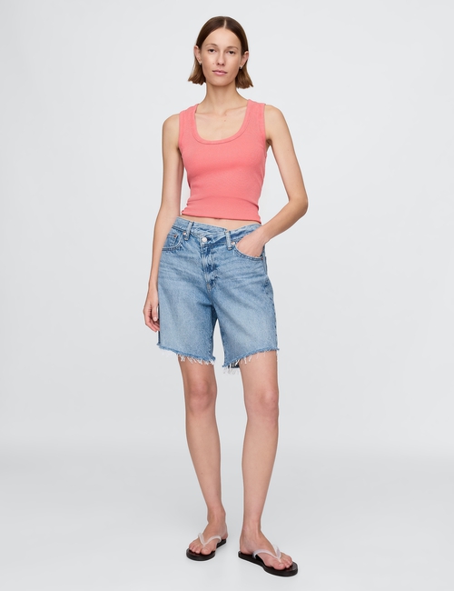 8" Mid Rise '90s Loose Denim Bermuda Shorts