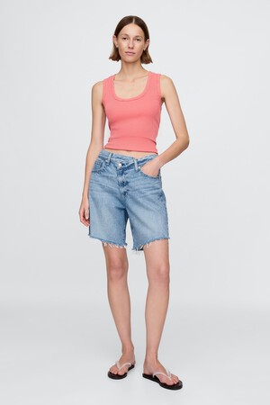 8" Mid Rise '90s Loose Denim Bermuda Shorts