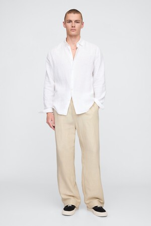 Linen-Cotton '90s Loose Pleated Khakis