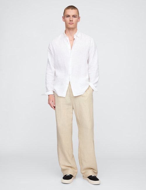 Linen-Cotton '90s Loose Pleated Khakis