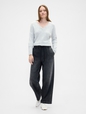 V-PULL ON WIDE LEG BLACK TIERRA