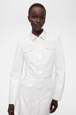 GapStudio Vegan Patent Leather Crop Jacket
