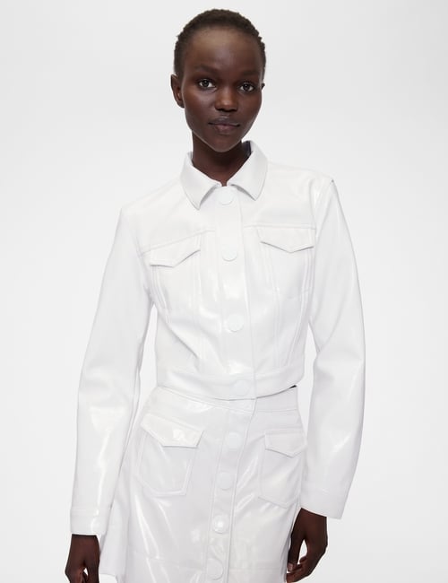 GapStudio Vegan Patent Leather Crop Jacket
