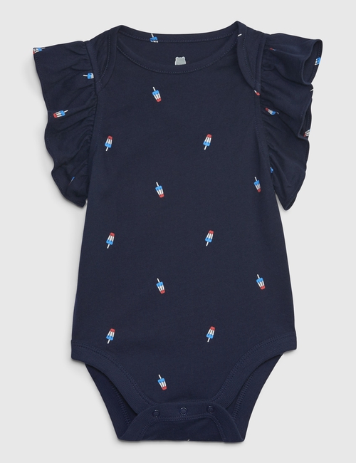 Baby 100% Organic Cotton Mix and Match Flutter Sleeve Bodysuit