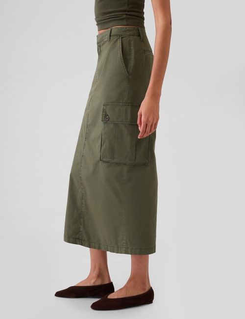 Utility Cargo Midi Skirt