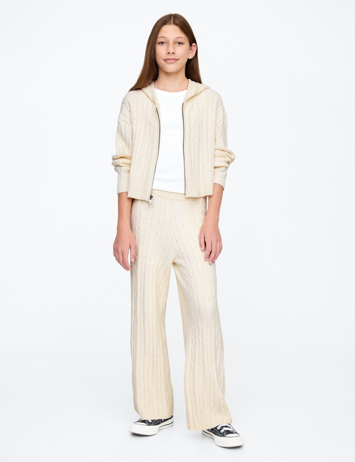 Kids CashSoft Cable-Knit Sweater Pants