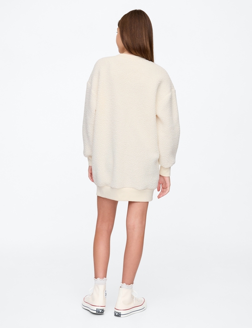 Kids Gap Logo Sherpa Sweatshirt Dress