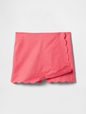 Kids Linen-Cotton Scalloped Wrap Skort