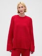 CashSoft Shaker-Stitch Boyfriend Sweater