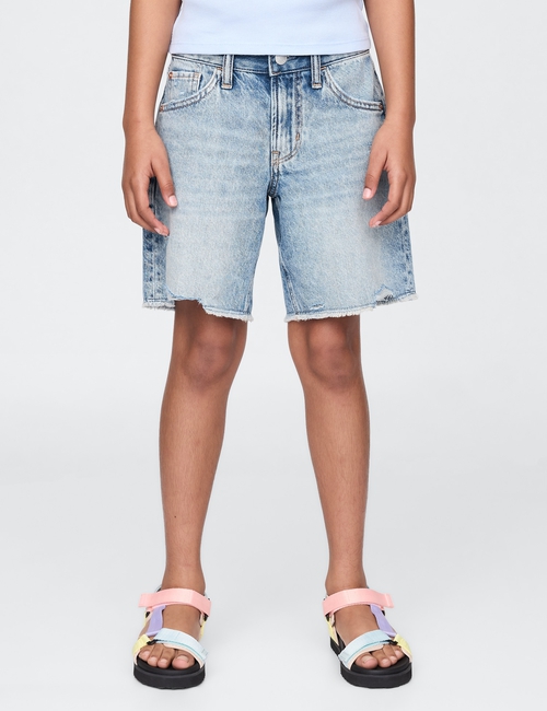 Kids Low Rise Stride Denim Bermuda Shorts