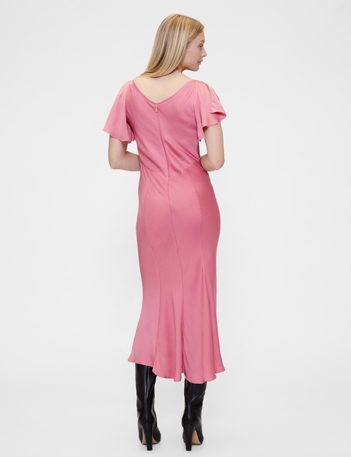 GAP STUDIO WASH FLUTER SLEEVE MIDI DRESS