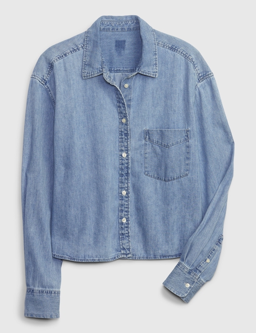 Cropped Denim Shirt