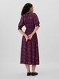 Print Squareneck Midi Dress