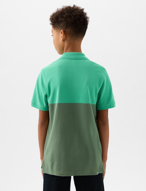 Kids Gap Logo Colorblock Pique Polo Shirt