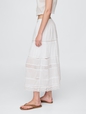 Tiered Lace-Trim Maxi Skirt