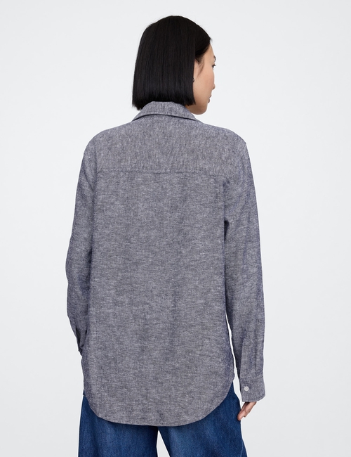 Linen-Blend Easy Shirt