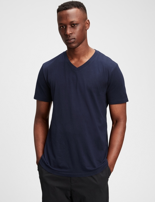 Cotton Jersey V-Neck T-Shirt