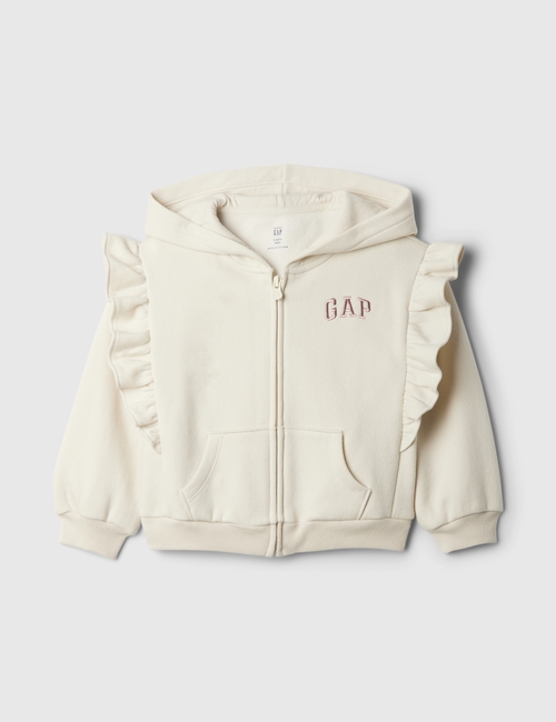 babyGap Vintage Soft Logo Ruffle Zip Hoodie