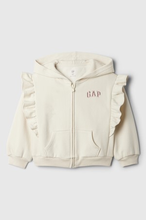 babyGap Vintage Soft Logo Ruffle Zip Hoodie