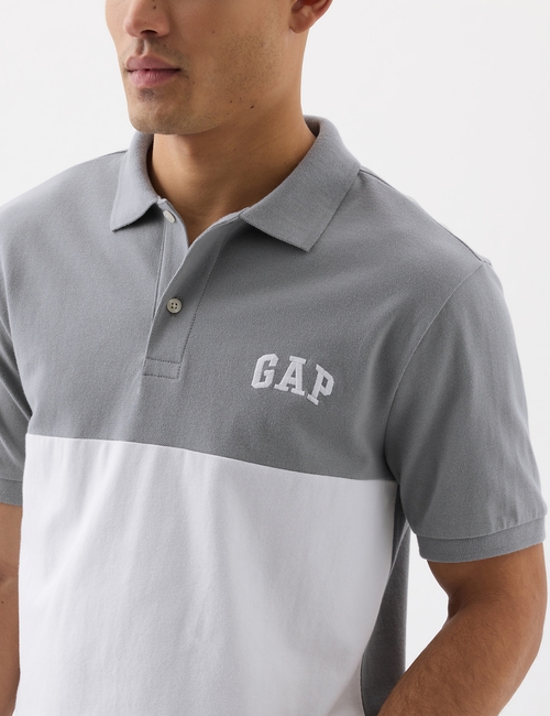 Gap Logo Colorblock Pique Polo Shirt