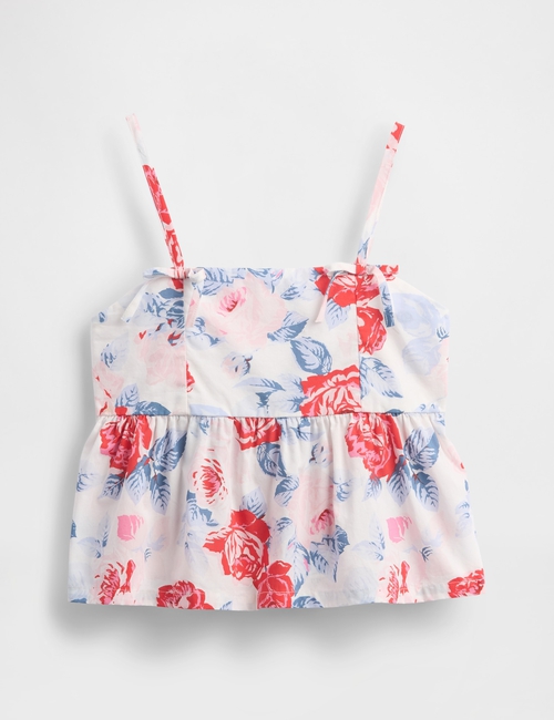 Kids Bow-Strap Peplum Top